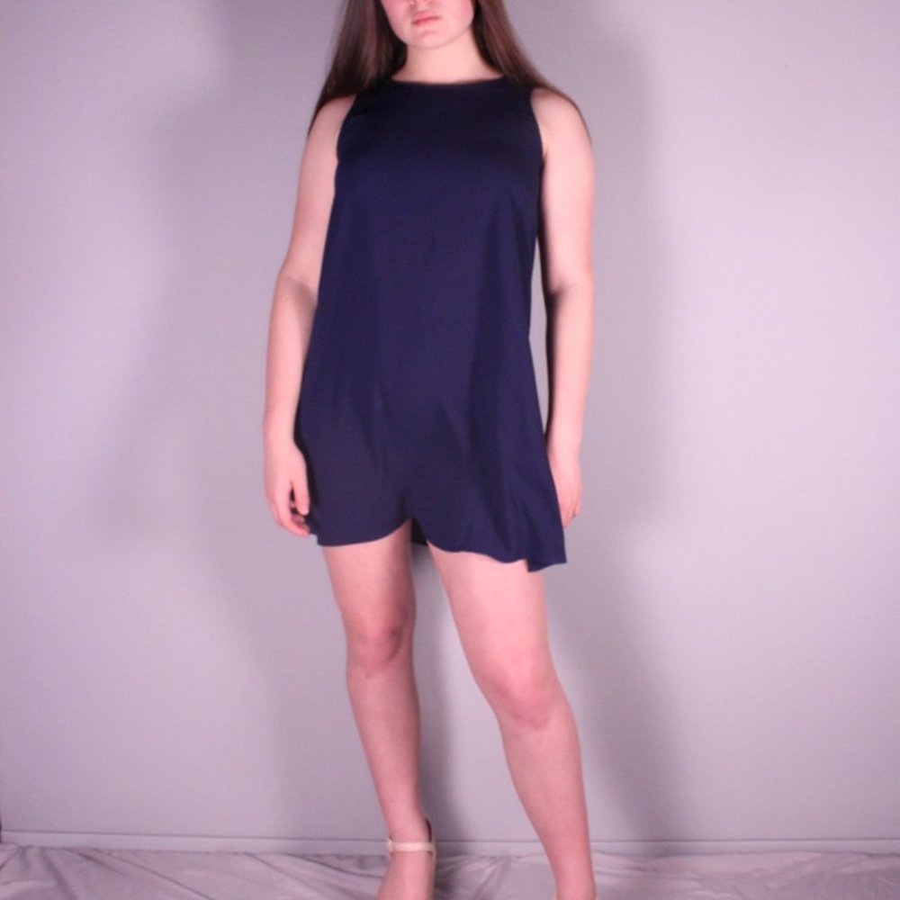 Sheer Navy Blue Mini Dress